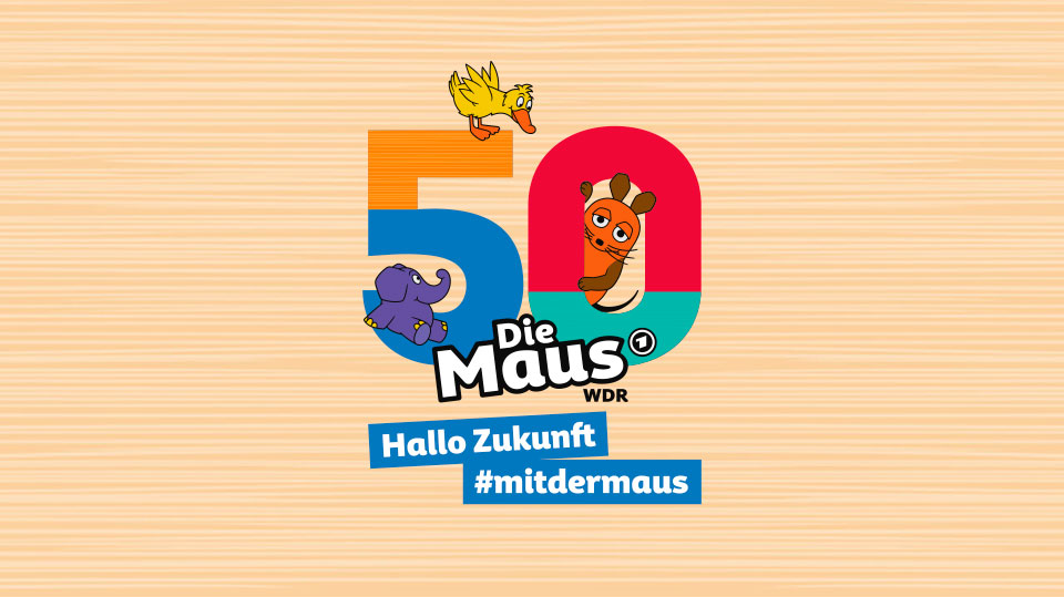 Logo 50 Jahre die Maus - Hallo Zukunft #mitdermaus